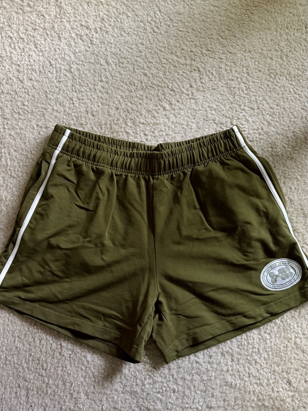 Jacked Jeans HOOCHIE DADDY 4" 70'S MOSS GREEN SHORTS